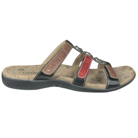 Taos Women’s Prize 4 Brown Red Leather Slip On Sandal Size US 9 - Picture 1 of 11